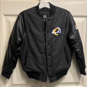 Kids LA Rams NFL Black and Gray Varsity Jacket
